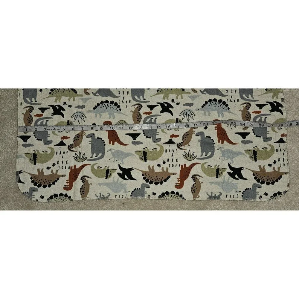 Gerber Tan Dinosaur Receiving Blanket 100% Cotton Brown Volcano I Have Big Idea